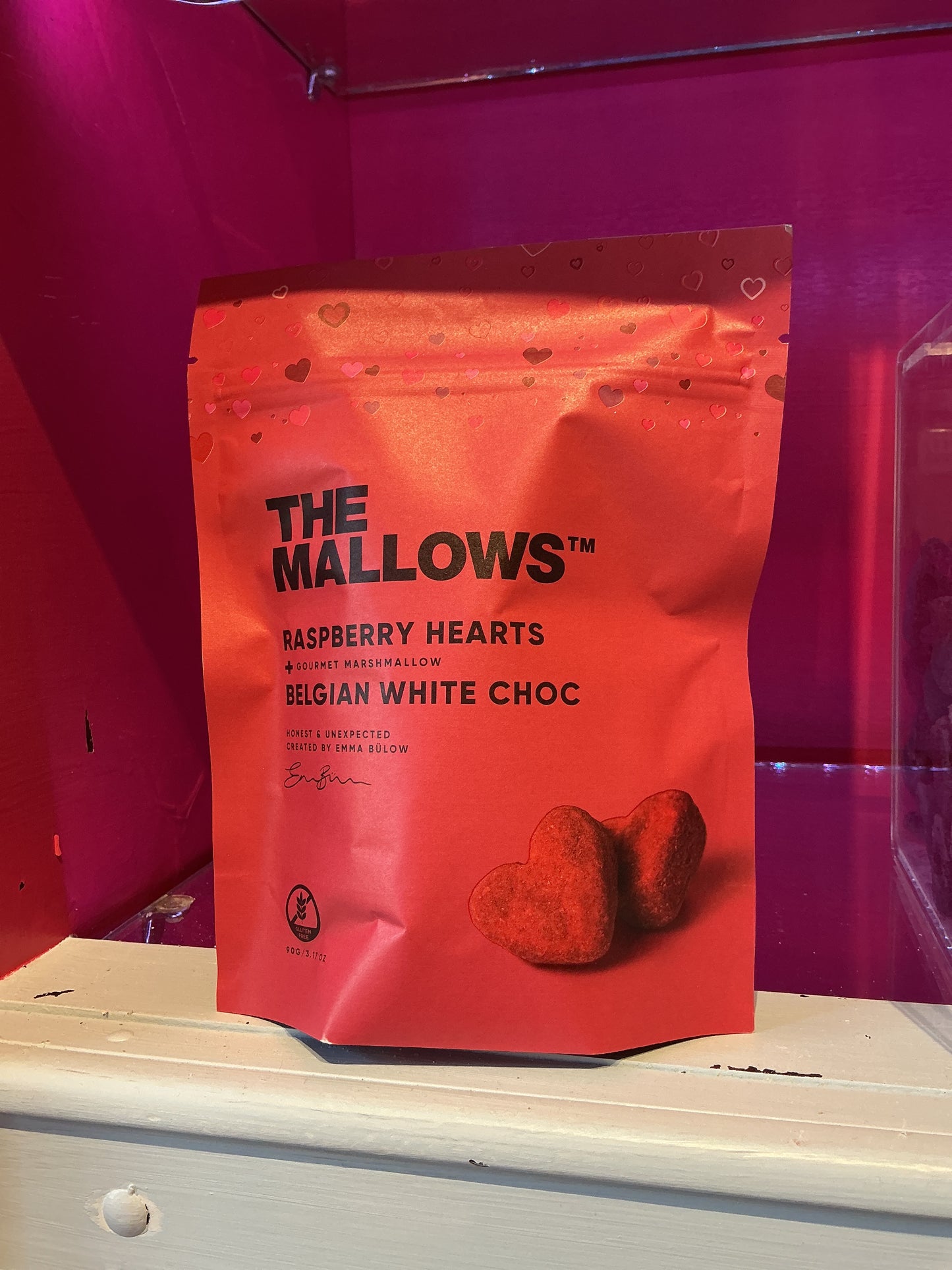 The Mallows Rasberry hearts & Belgian White Chocolate