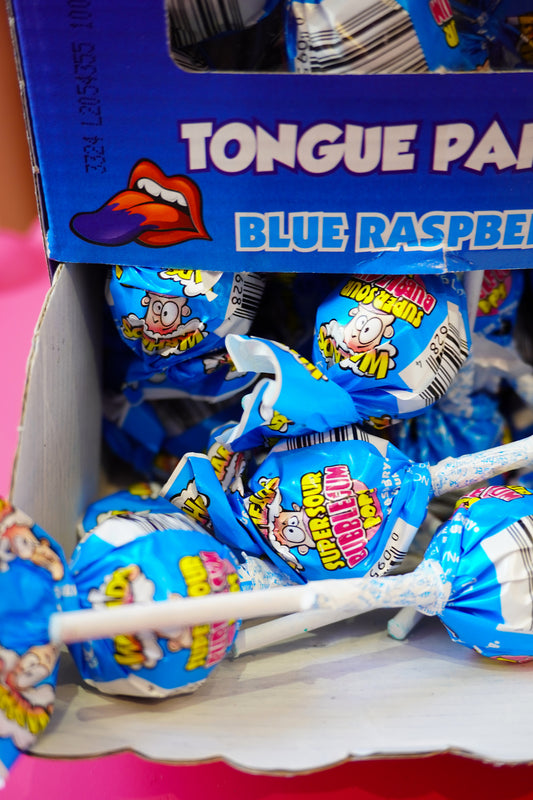 Warheads Super Sour Bubble Gum Pops Blue Raspberr